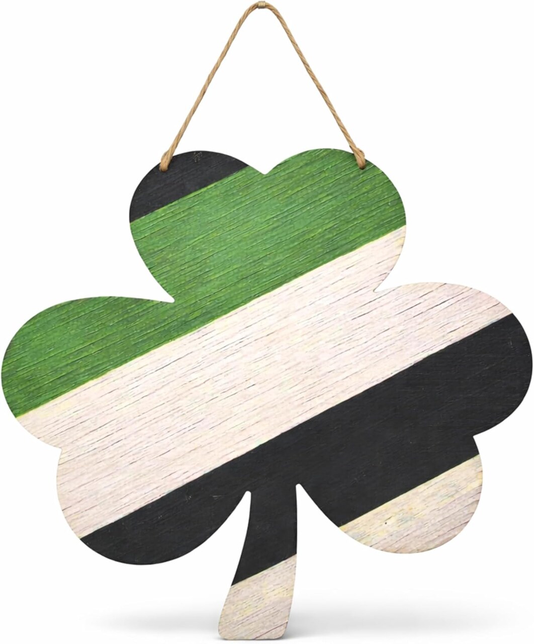 4E's Novelty St. Patrick's Day Door Decorations Wooden Hanger - Lucky Green Clover St Patricks Welcome Sign for Front Door, Festive St Patricks Day Wreath Wall Hanging, Classy Shamrock Decoration
